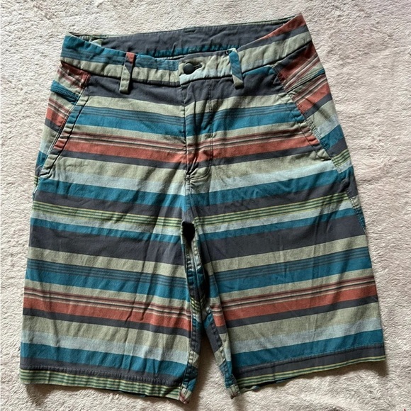 lululemon athletica Other - Lululemon Mens Striped Shorts Blue‎ Red Gray Size 30